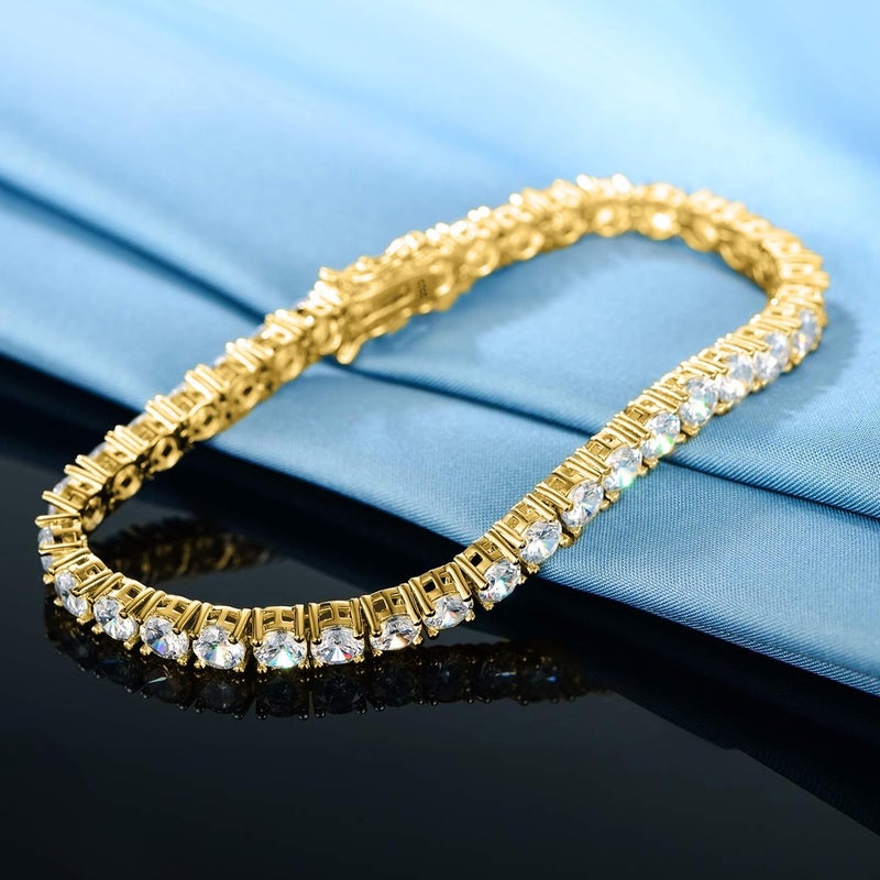 TIKJE 925 Sterling Silver 2-7mm Cubic Zirconia Classic Tennis Bracelet | White Gold Bracelets for Women | Size 6-8.5 inches - Image 4